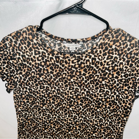American Eagle Leopard Animal All Over Print Short Sleeve Short Dress Size Large - Picture 4 of 12